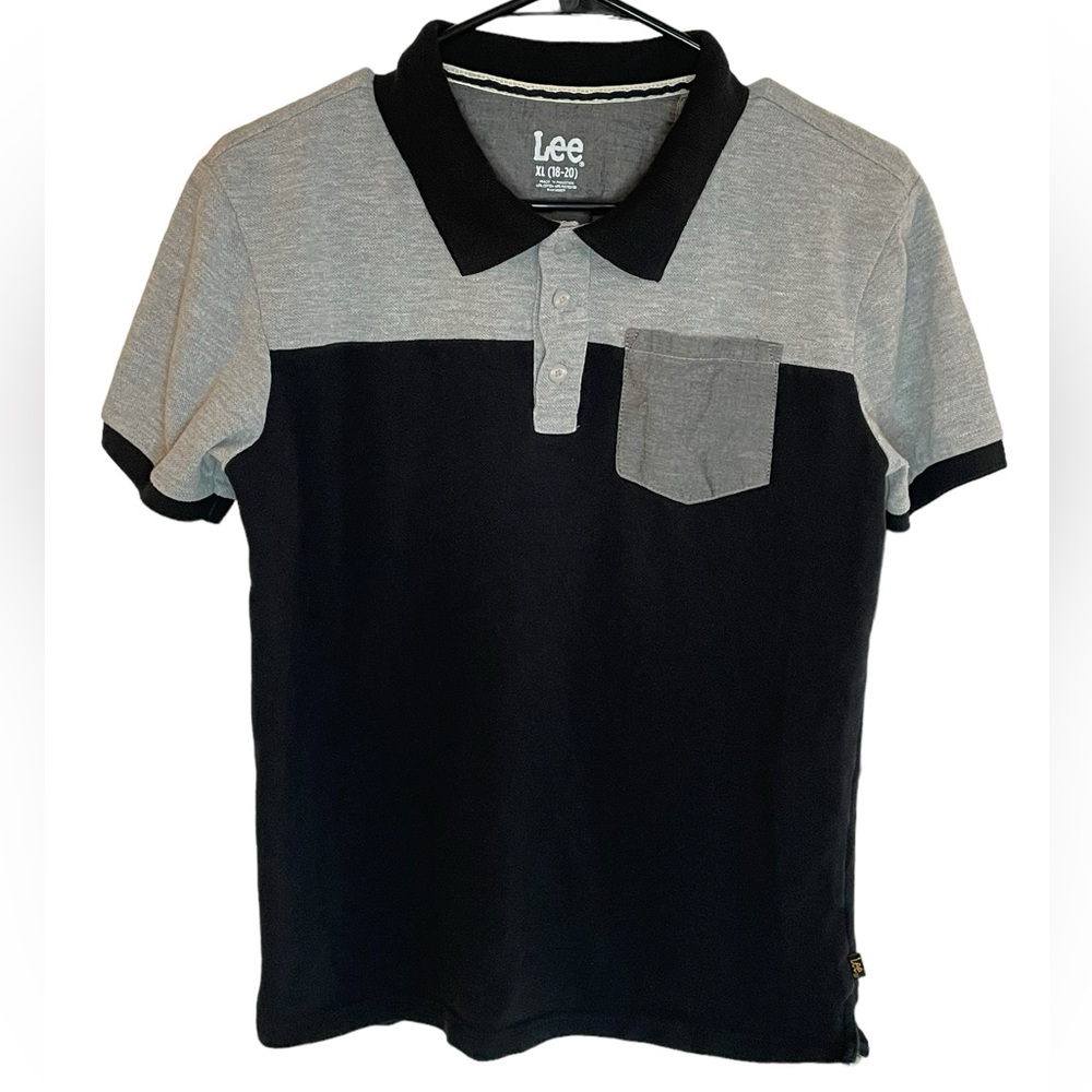 Lee Black And Gray Polo Shirt Size XL (18-20) EUC